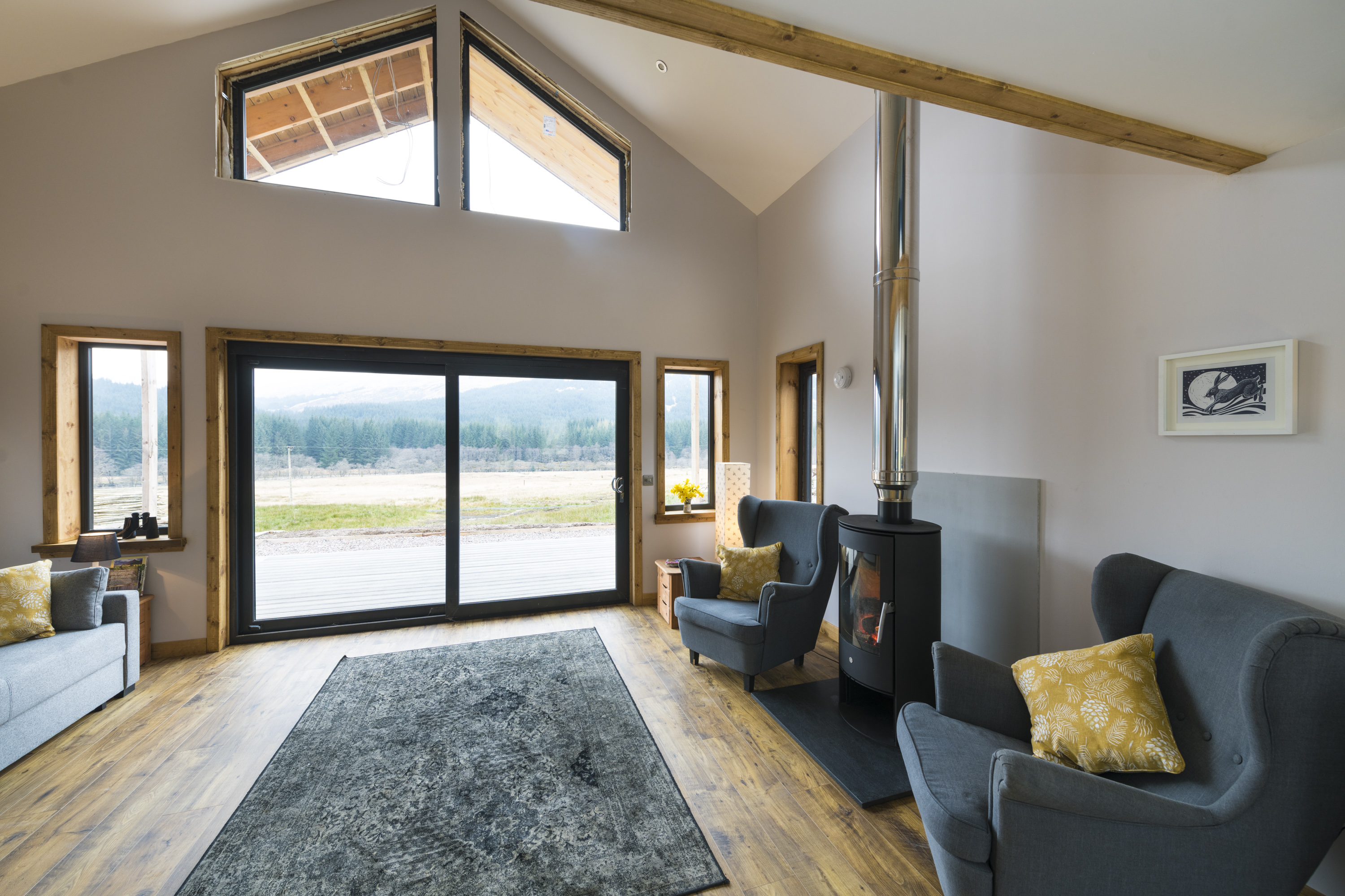 Sitting area in Glenorchy Farm Cabin