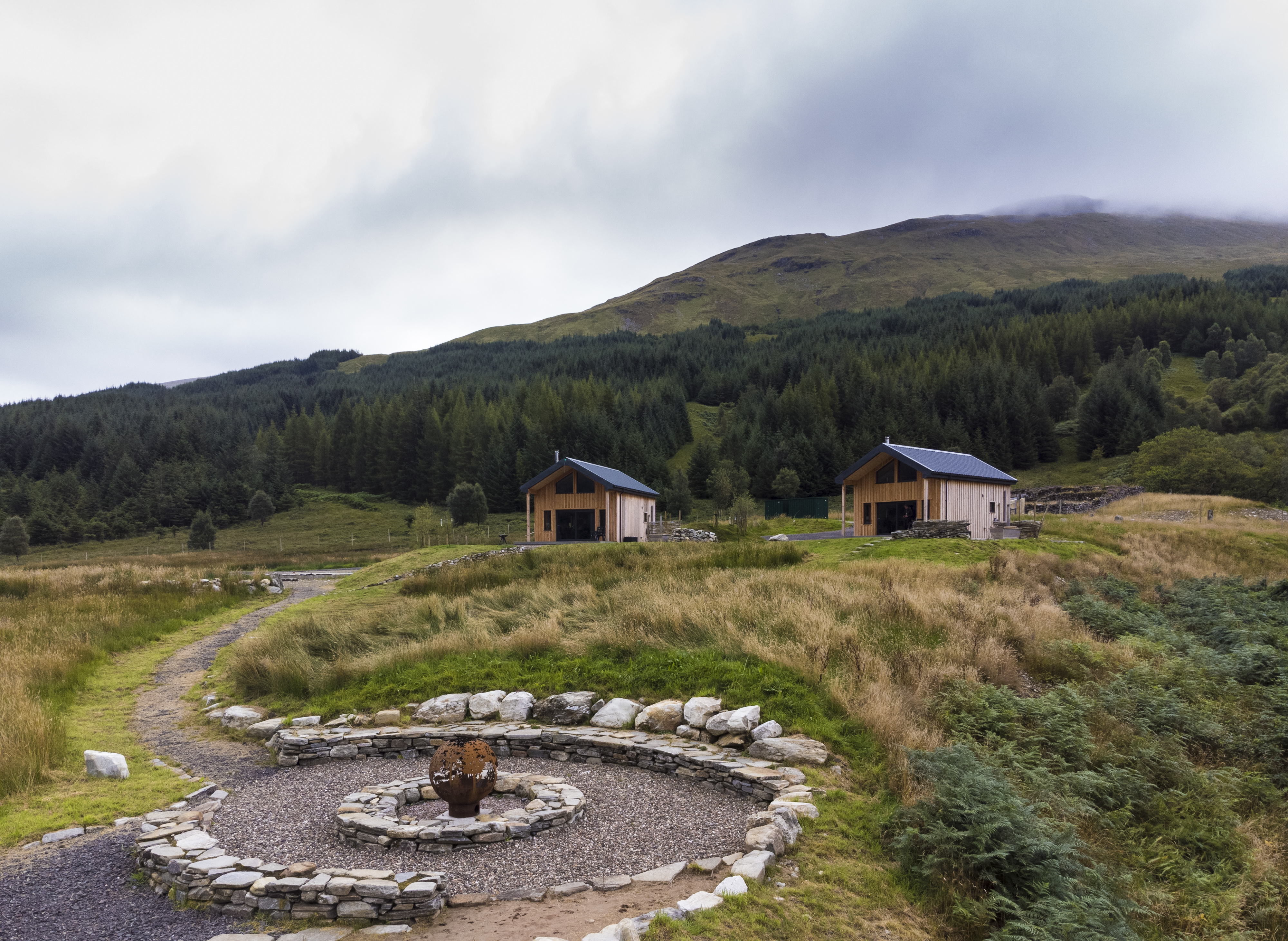 Fire pit at Glenorchy Cabins